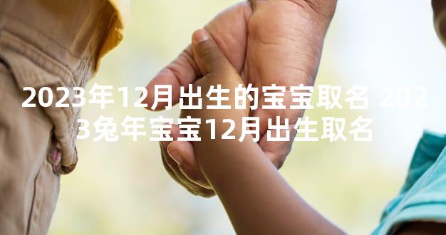 2023年12月出生的宝宝取名 2023兔年宝宝12月出生取名
